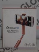 Lot to Contain 3 Cliquefie Selfie Sticks in Rose Gold RRP £40 Each