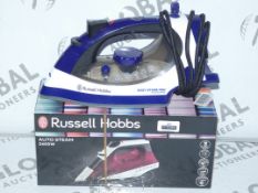 Lot to Contain 2 Assorted Boxed and Unboxed Russell Hobbs Auto Steam and Easy Store Steam Irons