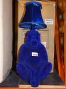 Boxed Abigail Ahern Baboon Lamp in Blue RRP £75