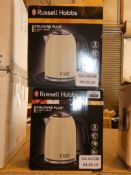 Lot to Contain 2 Boxed Russell Hobbs Colours Range Cordless Jug Kettles Combined RRP £60