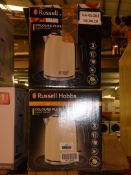 Lot to Contain 2 Boxed Russell Hobbs Colours Range Classic Cream Cordless Jug Kettles Combined