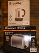 Lot to Contain 2 Boxed Assorted Kitchen Items To Include a Russell Hobbs Adventure Brushed and
