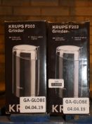 Lot to Contain 2 Boxed Krups F203 Coffee Grinders