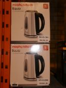 Lot to Contain 2 Boxed Morphy Richards Equip 1.7L Cordless Jug Kettles Combined RRP £50