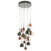 Boxed Dar Lighting 15 Light Dark Copper and Bronze Pendant Ceiling Light RRP £215 (9125)