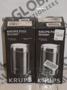 Lot to Contain 2 Boxed Krups Burr Coffee Grinders Combined RRP £50