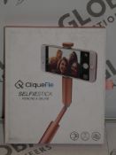 Lot to Contain 3 Cliquefie Selfie Sticks in Rose Gold RRP £40 Each