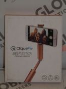 Lot to Contain 3 Cliquefie Selfie Sticks in Rose Gold RRP £40 Each