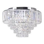 Boxed Home Collection Sophia Stainless Steel and Glass Ceiling Flush Light RRP £80