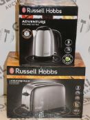 Lot to Contain 2 Assorted Russell Hobbs Kitchen Items to Include a 1.5L Polished Steel Kettle and