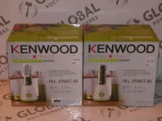 Lot to Contain 2 Boxed Kenwood Blend Extract And Go Nutritional Sports Drinks Makers Combined RRP £