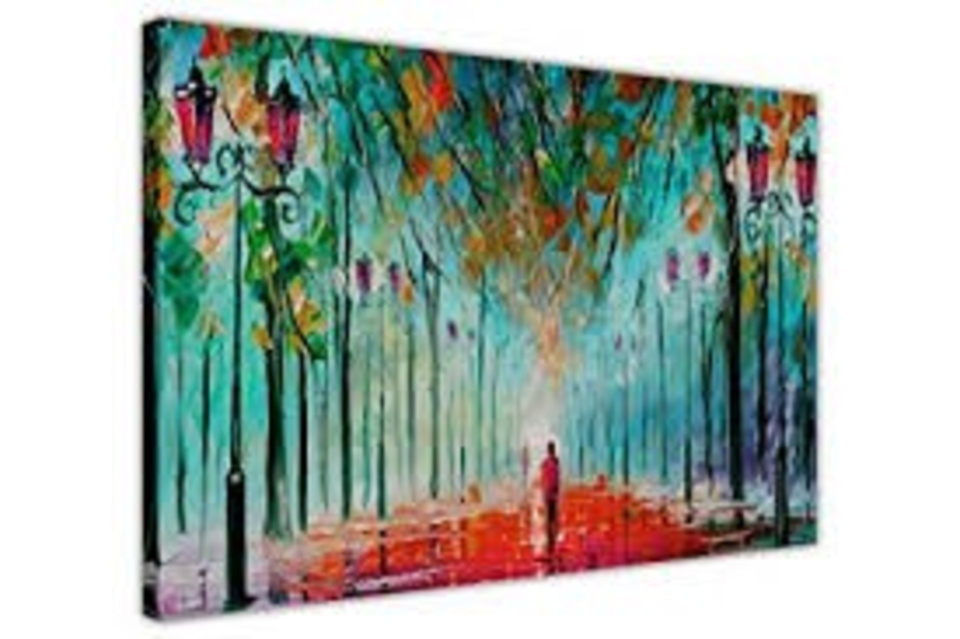 Boxed Walk In The Park Canvas Wall Art Picture By Pix Print (11568)(HOKU5567) RRP £25