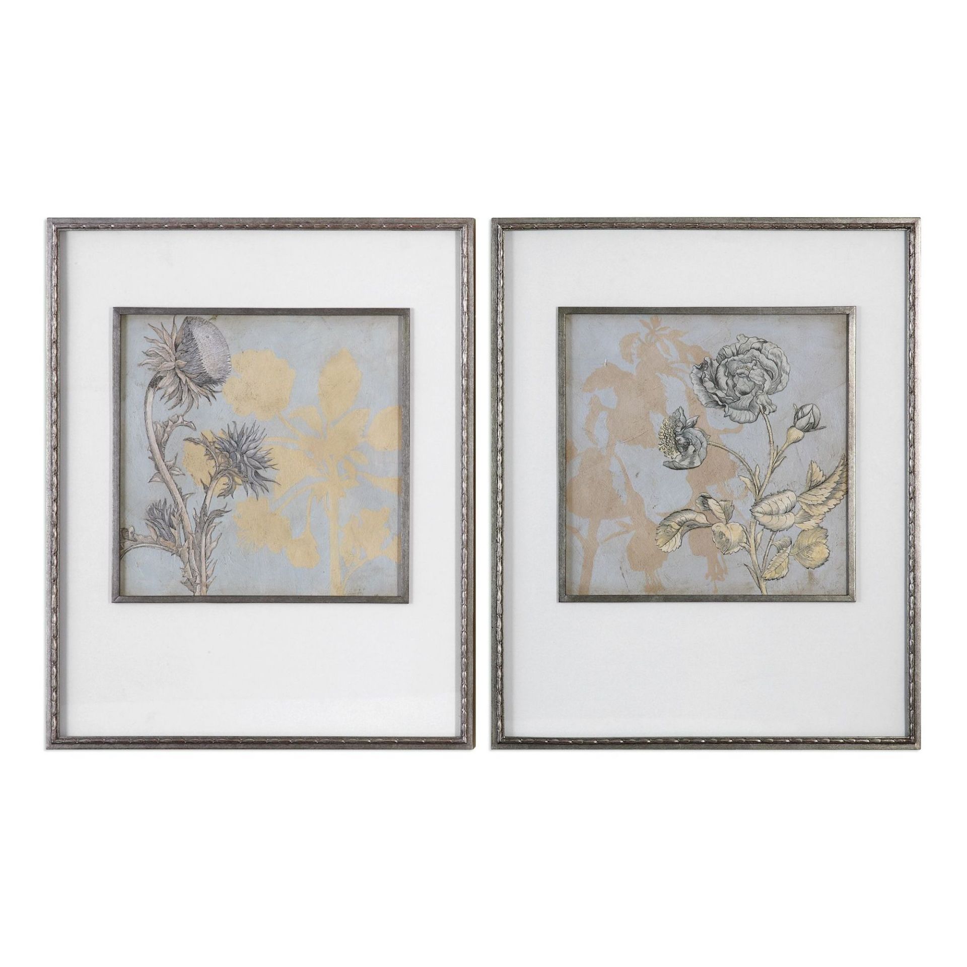 Boxed Set of 2 Utter Most Floral Print Framed Wall Art Pictures (8435)(MARW2015) RRP £85