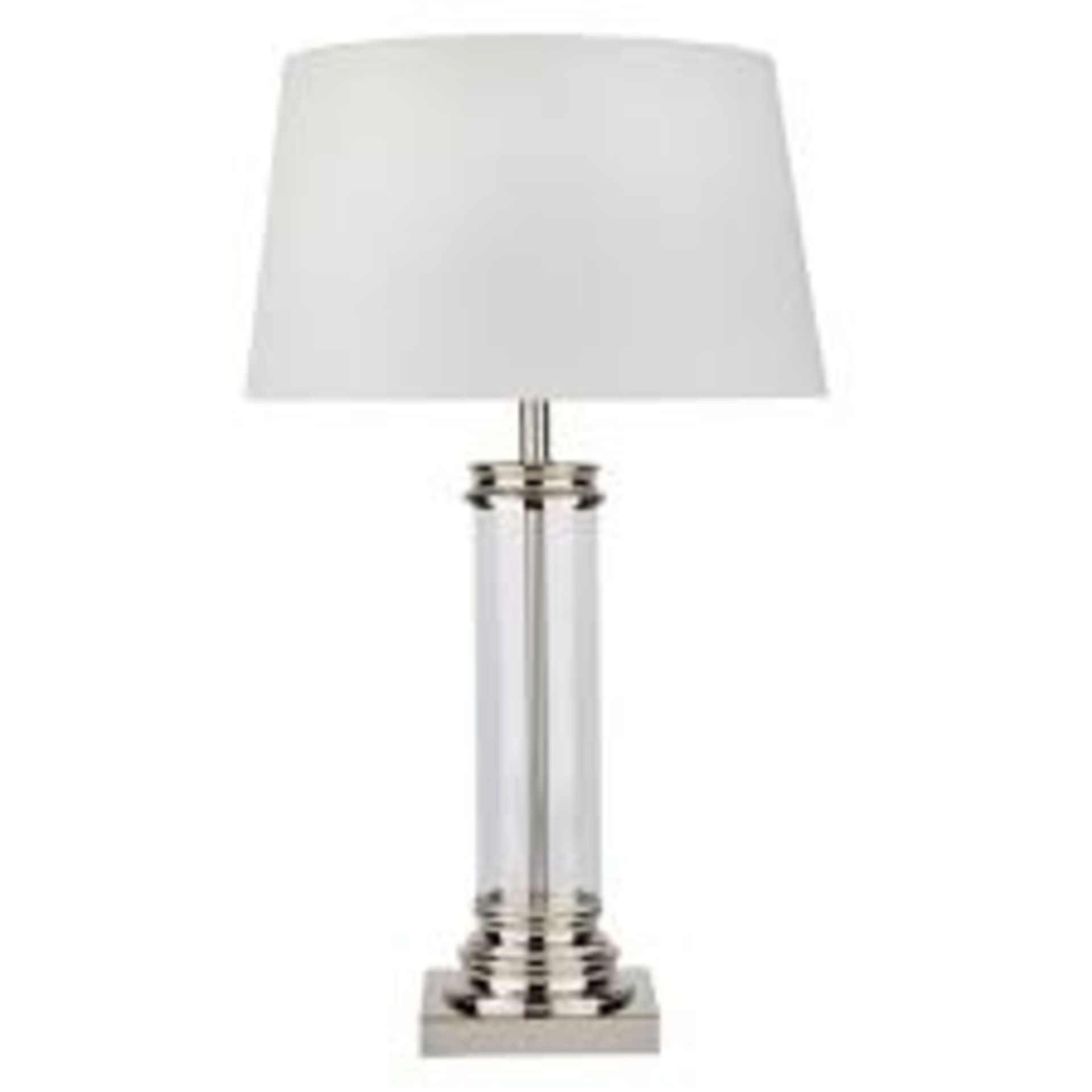 Boxed Searchlight Glass Column Silver Finish Base Table Lamps (11345)(SRL5348) RRP £95 Each