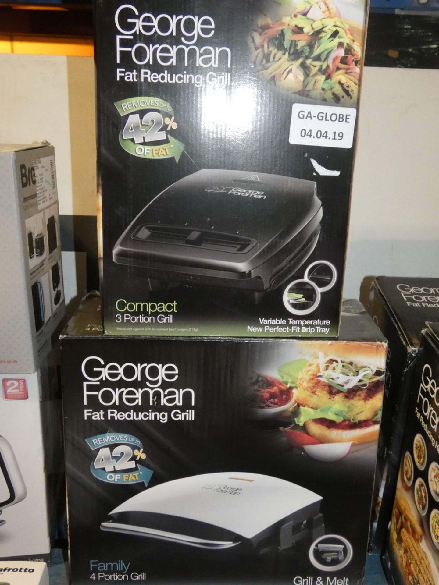 Boxed George Foreman Fat Reducing Health Grills Combined RRP £120