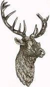 Boxed Antique Silver Stag Head Wall Mounting Figur