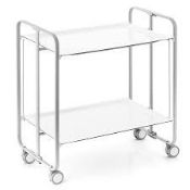 Boxed Hierro 2 Tier Folding Grey Metal Trolley (10