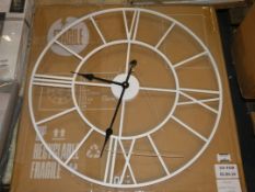 Boxed Pure White 60cm Metal Wall Clock (10608)(WER
