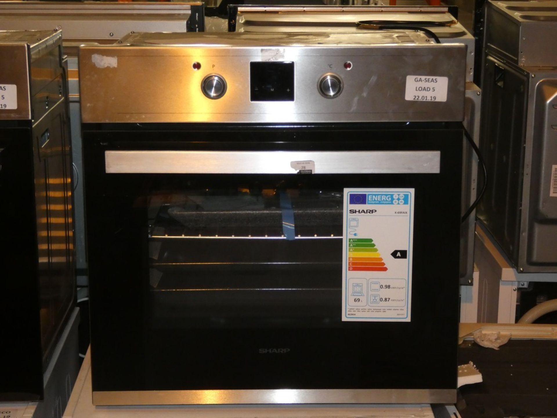 Sharp K-69FA9X Stainless Steel and Black Fully Integrated Single Electric Oven