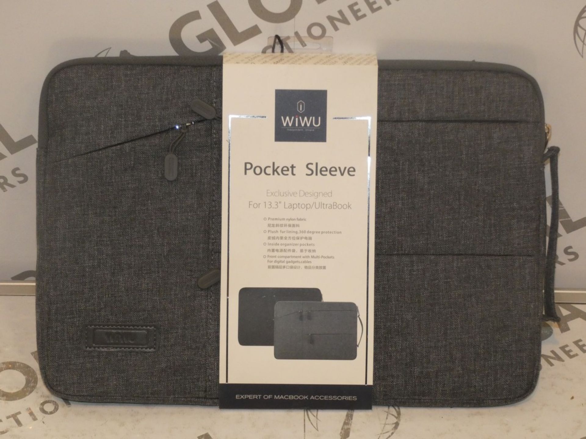 Lot to Contain 5 Brand New Wiwu Soft Grey Exclusive Desk Stand Pocket Sleeves