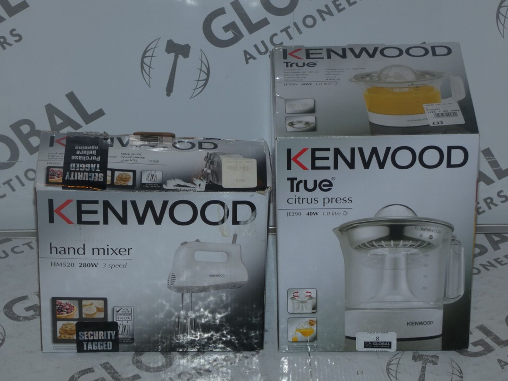 Lot to Contain 2 Boxed Assorted Items to Include a Boxed Kenwood HM520 3 Speed Hand Mixer and a