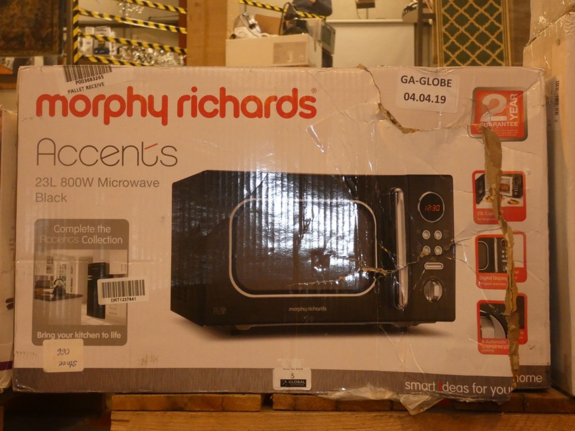 Boxed Morphy Richards Accents 23L Black Microwave RRP £60