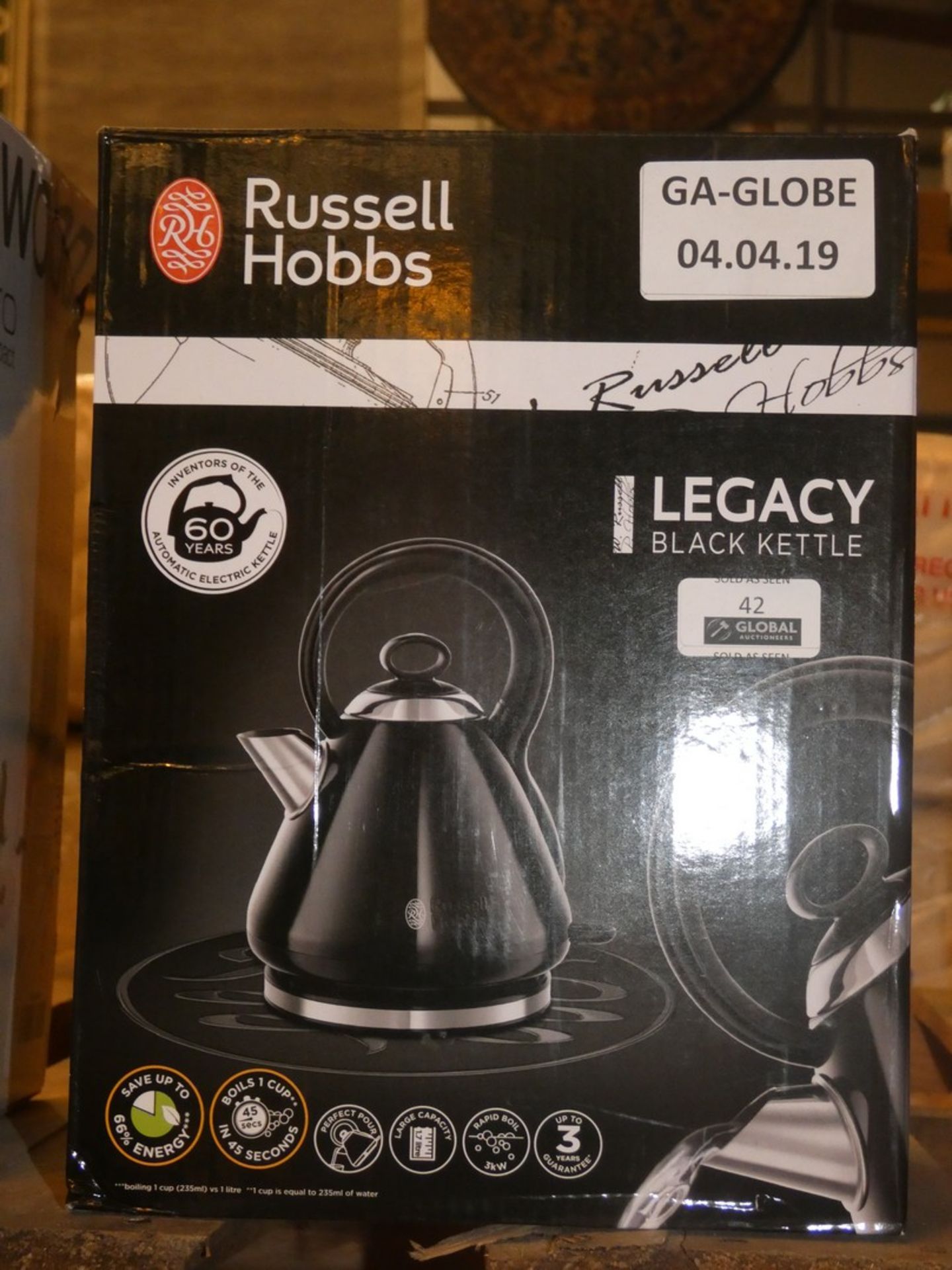 Boxed Russell Hobbs Legacy Black Rapid Boil Cordless Jug Kettle RRP £80