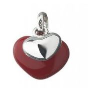 Boxed Brand New Links of London Silver and Red Painted Heart Bracelet Charm (5030.1011) RRP £65