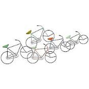 Boxed Metal Wall Art Bicycles in a Row Decorative Wall Piece (8435)(CRC1035) RRP £40
