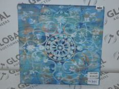 Small Wrap Blue Floral Designer Wall Art Picture (11301)(JMND1339) RRP £45