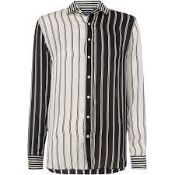 Polo Ralph Lauren Size 10 Black and White Design Stripe Ladies Shirt RRP £100 (816154)