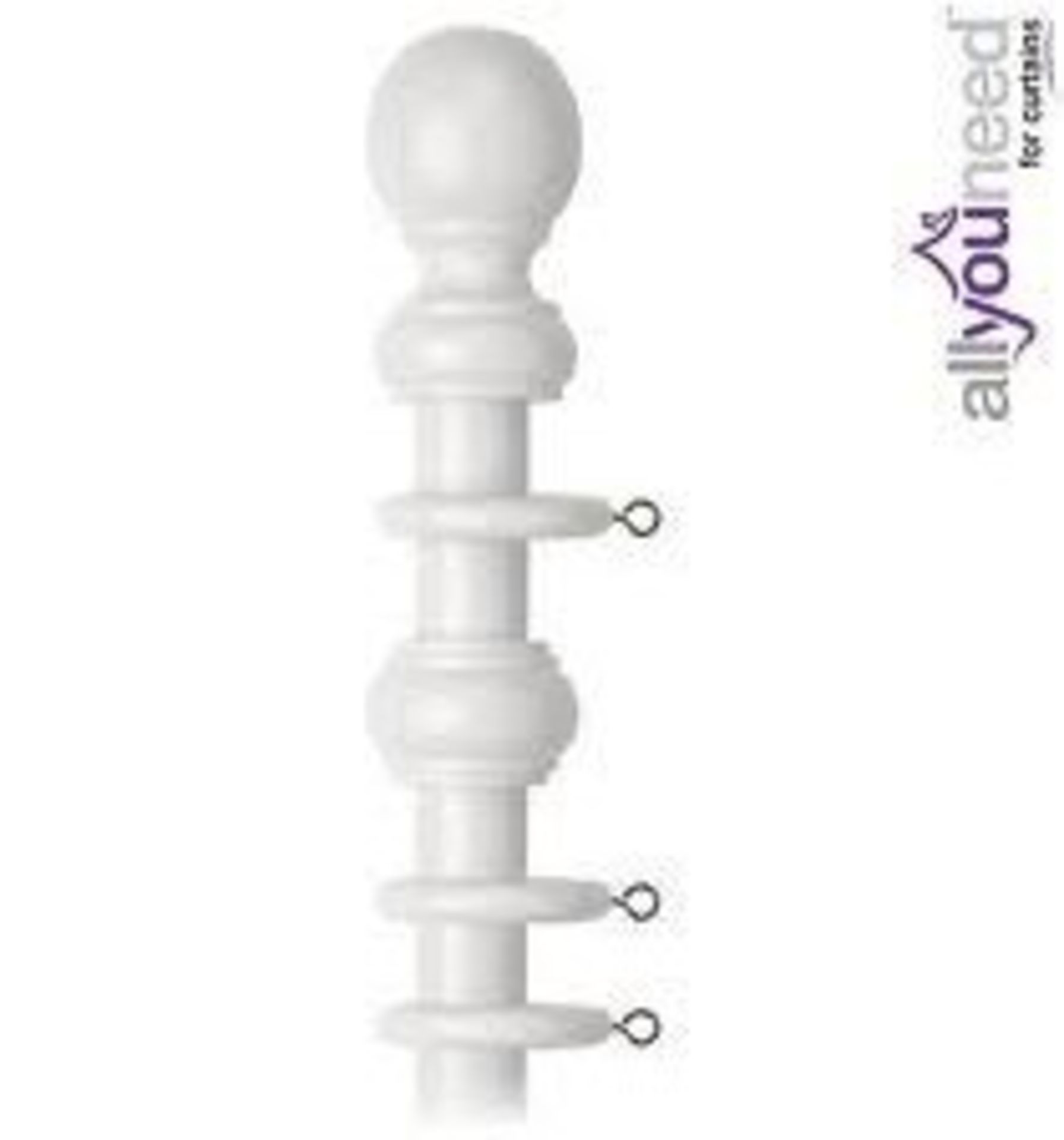 White Wooden 28mm x 20cm County White Wooden Curtain Poles RRP £20 Each (8435)(SPEP1025)