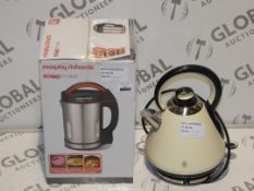 Assorted Boxed and Unboxed Kitchen Items to Include a Russell Hobbs Legacy Cream Cordless Pyramid