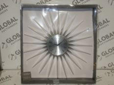 Boxed Over Sized 61cm Amon Silver Wall Clock (11568)(PRH3531) RRP £65