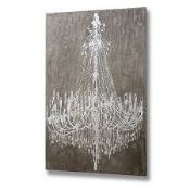 Boxed Hill Interiors Cement Effect Chandelier Wall Art Picture (9325)(WLDJ4919) RRP £180