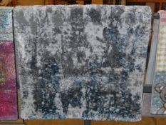 Juwel 80 x 150cm Grey Designer Floor Rug with Blue (11565)(145428943RA) RRP £65