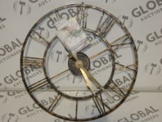 Roger Lassells Decorative Metal Roman Numeral Metal Wall Clock (73410533) RRP £50