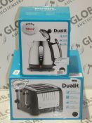 Dualit Stainless Steel and Black Cordless Jug Kettle and 4 Slice Toaster Pack (701512)(757406)