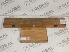 Solid Wooden Rustic Look Floating Shelves (11301)(11568)(HAZN0907)(KOW1029)RRP £40 - £45 Each