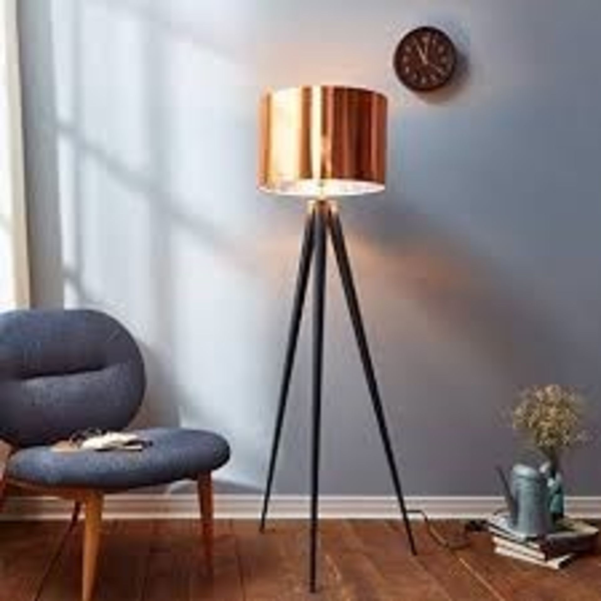 Boxed Versonora Gold Tripod Floor Lamp (Base Only)(10651)(VINR061) RRP £125