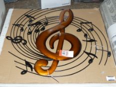 Treble Clef Decorative Metal Wall Art Plaque (11053)(HAZM6309)