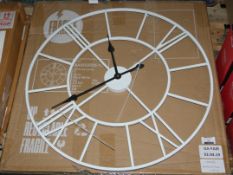 Boxed Large Metal Oversized Wall Clock (10608)(WERK3936) RRP £60