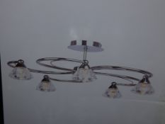 Boxed Home Collection Agatha Stainless Steel and Glass Ceiling Light Fitting RRP £130