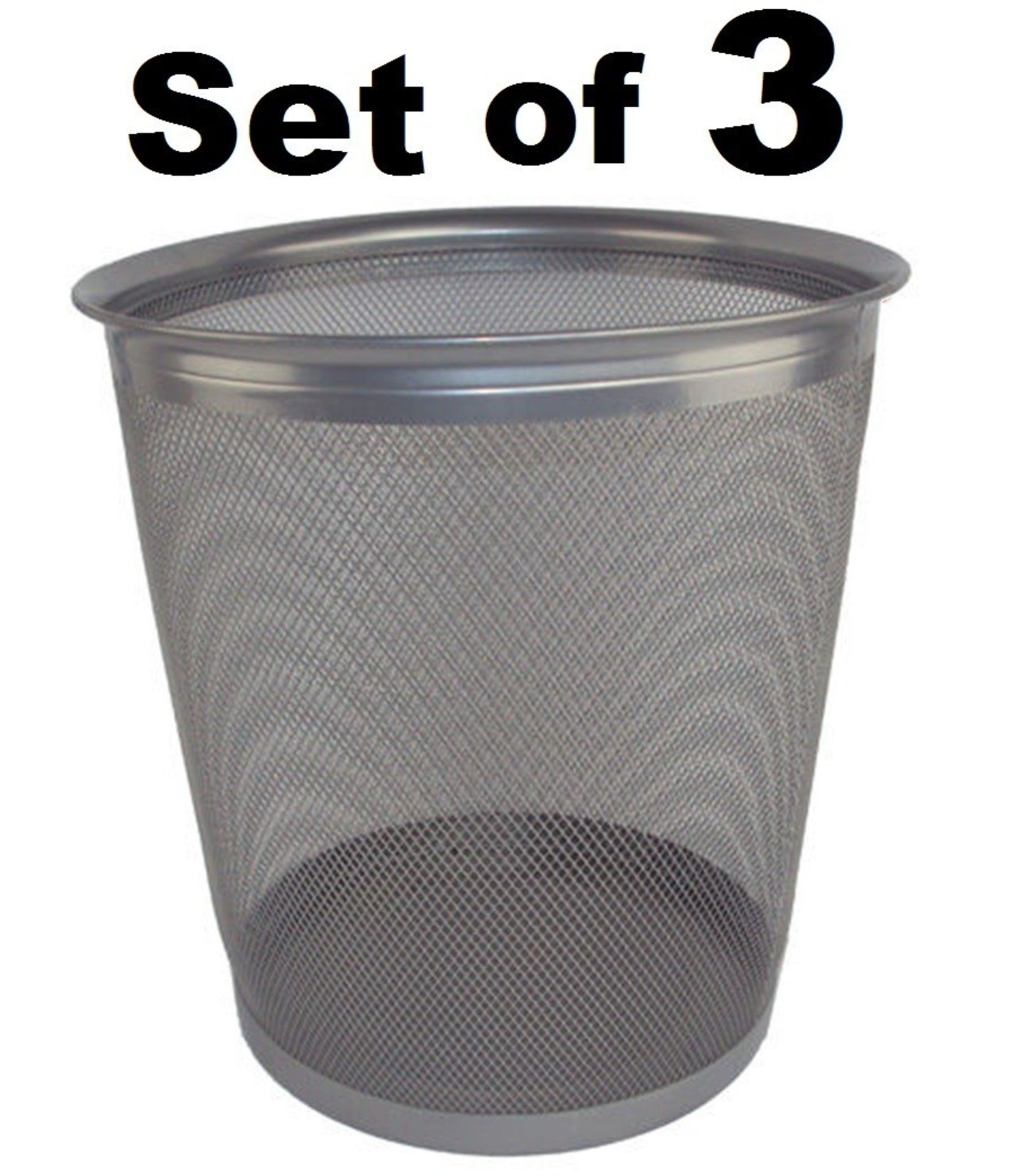 Lot to Contain 3 Mesh Steel waste paper office / home under desk waste bin Pink Colour