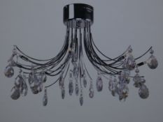 Lot to Contain 2 Stainless Steel and Glass Droplet Ceiling Lights Combined RRP £180