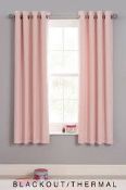 Lot to Contain 2 Pairs of Fusion Pastel Pink and Grey Designer Curtains (10494)(HMEU1779) Combined