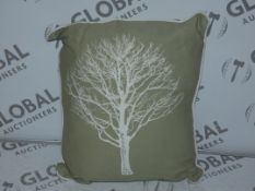 Lot to Contain 4 Green and White Tree Print 40 x 40cm Scatterr Cushions (10894)(FHFG1021) Combined