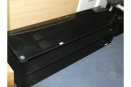 Black Glass Low Level TV Entertainment Stand