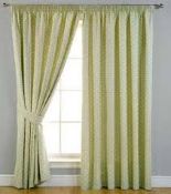 Boxed Pair of Peacock Blue 90 x 90Inch Ready Made Curtains in Green (11173) RRP £130 (SHFS1350)