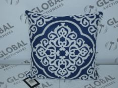 Lot to Contain 8 Blue and White Rokko Homes Square Designer Scatter Cushions Combined RRP £160